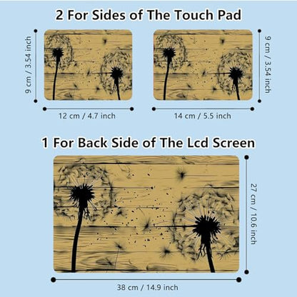Universal Laptop Skin Sticker with 2 Wrist Pad Skins, Waterproof Scratch Resistant Vinyl Laptop Cover Decal, Cut to Fit for 11–15.6 Inch MacBook HP Dell Lenovo, Dandelion Wood - color: Dandelion Wood