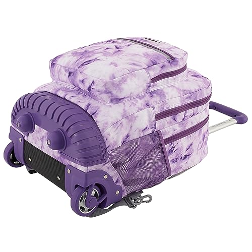 Travelers Club 20" Rolling Backpack with Laptop Compartment, Tie Dye - color: Purple Tie, size: 20 Inch