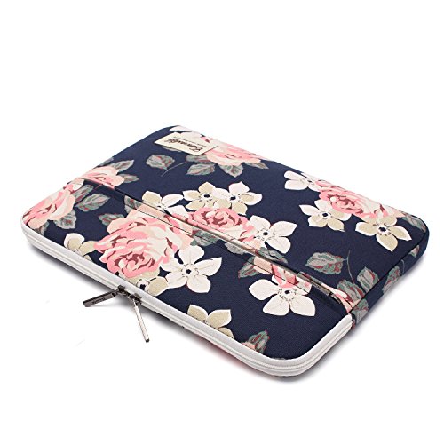 Canvaslife White Rose Patten Laptop Sleeve 14 inch 14.0 inch Laptop case Bag - color: White Rose, size: 14 inch / 14.0 inch