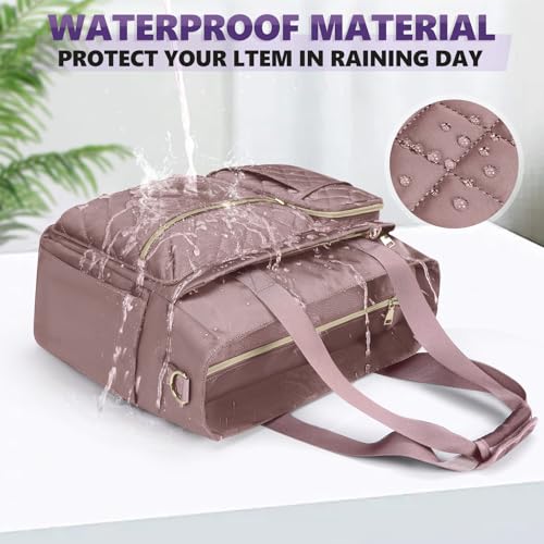 SDYSM Teacher Tote Bag 15.6 inch Laptop Bag Work Bags for Women Nurse Tote Professional Computer Messenger Shoulder Bags Laptop Briefcase for Office, College, Nursing, Dusty Pink - color: Dusty Pink