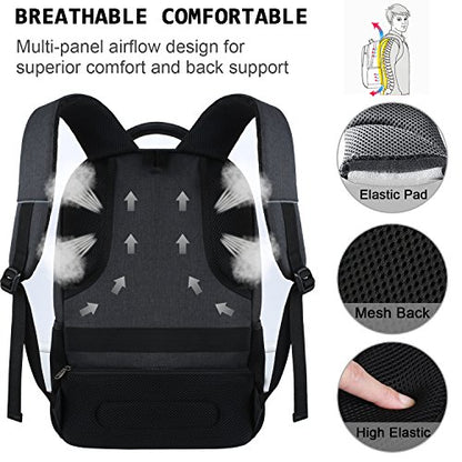17 Inch Laptop Backpack, Business Anti Theft Slim College Backpack | Water Resistant Durable Computer Bag Gift for Women & Men Fits 15.6 Inch Laptop and Notebook - Black - color: Black, size: 17 Inch, style: Laptop Backpack, Business Anti Theft Slim Durab