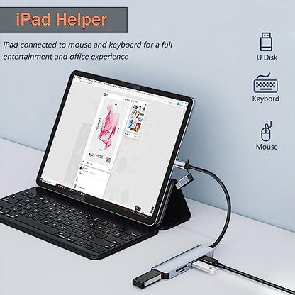 VIENON 5 in 1 Aluminum USB-C Hub with Memory Card Reader and 3 USB 3.0 Ports, for PC, Laptops, MacBook Pro/Air, iMac Pro, Surface and Tablet