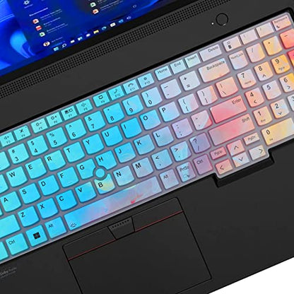Colorful Keyboard Cover for Lenovo ThinkPad E16 Gen 1 16", Thinkpad T16 P16 P16v P16s Gen 2/Gen 1 16", Thinkpad L15 Gen 4/3 15.6" (Not Fit Thinkpad Z16, L15 Gen 2/1) - color: Colorful
