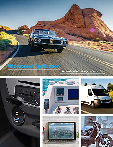 1M 3ft 3.5mm & USB 3.0 AUX Extension Mount Flush Cable | Dash & Panel Mount, For Car, For Boat, For Motorcycle - size: 3 feet