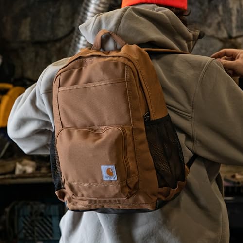 Carhartt 23L Single-Compartment Backpack, Durable Pack with Laptop Sleeve and Duravax Abrasion Resistant Base, Carhartt Brown - color: Carhartt Brown