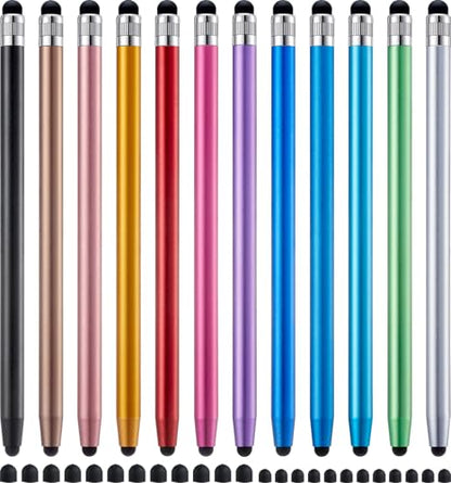 12Pcs Stylus Pen for Touchscreen Stylus Pen for iPad iPhone Android | 2-in-1 High Precision & Sensitivity, Compatible with iPad/iPhone/Android/Smartphones/Tablets/Switch and All Touch Screens - color: 12 Multicolor