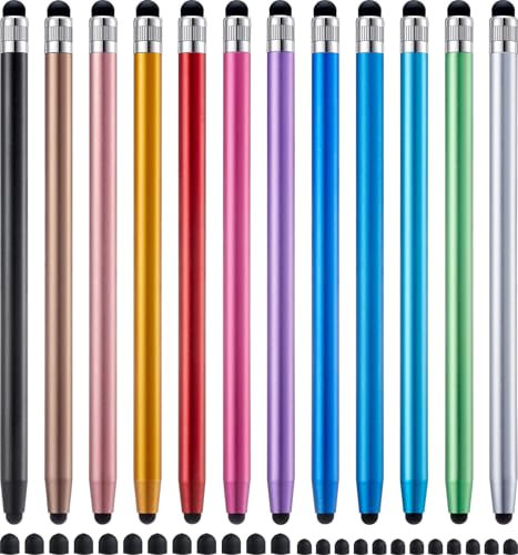 12Pcs Stylus Pen for Touchscreen Stylus Pen for iPad iPhone Android | 2-in-1 High Precision & Sensitivity, Compatible with iPad/iPhone/Android/Smartphones/Tablets/Switch and All Touch Screens - color: 12 Multicolor