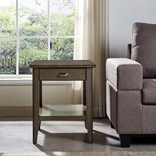 Leick Home Laurent End Table, 24", Smoke Gray - color: Gray / Pewter