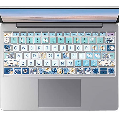 Silicone Keyboard Skin for 12.4" Microsoft Surface Laptop Go 1/2 / 3, Peony - color: Peony