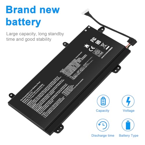 C41N1727 Laptop Battery Replacement for Asus Zephyrus M GM501 GM501G GM501GM GM501GS ROG GU501 GU501G GU501GM GM501G-SEI006T GM501GS-EI015T GU501GM-BI7N8 GM501GM-EI005T GM501GS-EI003T 15.4V 55Wh - size: C41N1727 14.76 × 5.12 × 0.98 in