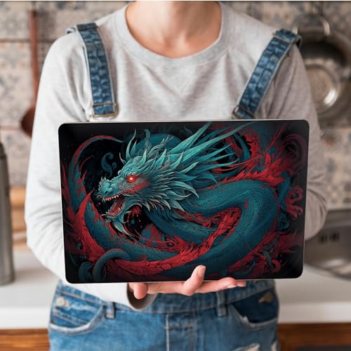 Universal Laptop Skin Sticker with 2 Wrist Pad Skins, Waterproof Scratch Resistant Vinyl Laptop Cover Decal, Cut to Fit for 11–15.6 Inch MacBook HP Dell Lenovo, Chinese Dragon - color: Chinese Dragon
