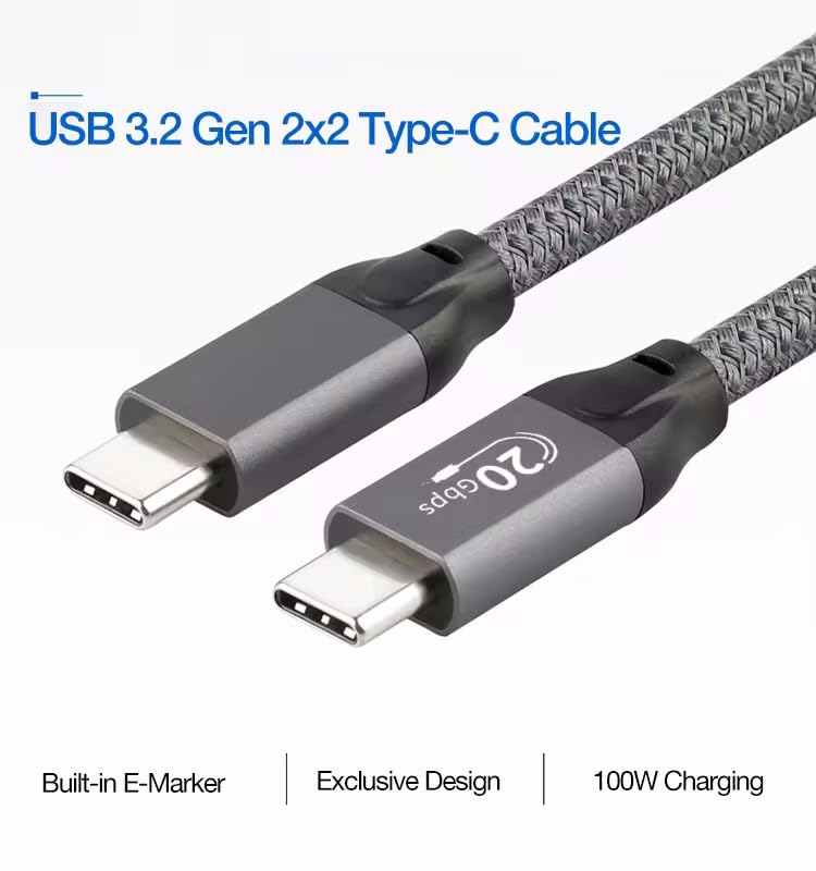 USB C to USB C High Speed Data Transfer Video Monitor Docking Station Cable | USBC to USBC Cord for MacBook, Laptop, PC, HP, MNN, KYY, ARZOPA, InnoView, UPERFECT c-Force ReHisk, ViewSonic VisionOwl, Etc