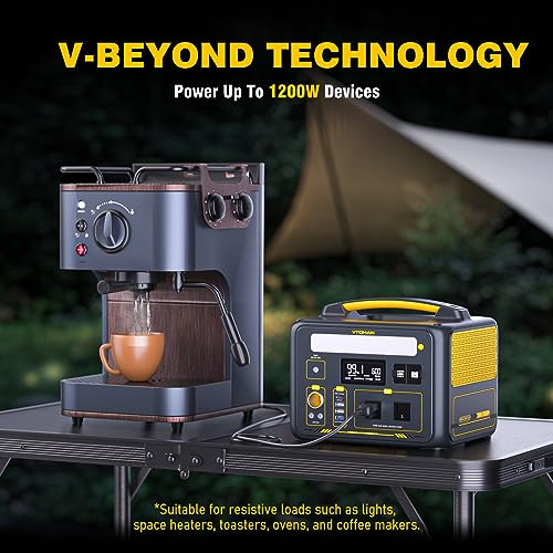 VTOMAN Jump600X 600W Portable Power Station with 640Wh Extra Battery, 939Wh Solar Generator LiFePO4 Battery, Peak 1200W AC Outlet, PD 60W USB-C, 3x12V/10A DC for Outdoor Camping, Off-grid, Home Backup - style: Jump 600X+Extra Battery
