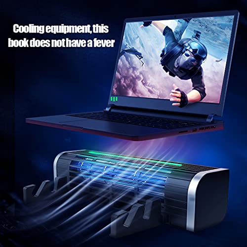 Laptop Cooler Gaming Notebook Cooling Pad Stand RGB LED Adjustable Silent 2600RPM Cable Tablet Desk Fan