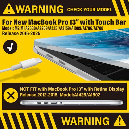 IBENZER Compatible with MacBook Pro 13 Inch Case M2 M1 2026 2025 2024 2023 2022 A2338 A2289 A2251 A2159 A1989 A1706 A1708, Hard Shell Case & Keyboard Cover for Mac Pro 13, Dandelion, T13PGY+1 - color: Dandelion