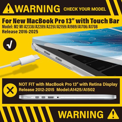 IBENZER Compatible with MacBook Pro 13 Inch Case M2 M1 2026 2025 2024 2023 2022 A2338 A2289 A2251 A2159 A1989 A1706 A1708, Hard Shell Case & Keyboard Cover for Mac Pro 13, Dandelion, T13PGY+1 - color: Dandelion