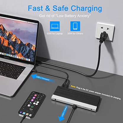 WAVLINK Docking Station Dual Monitor Triple Display for Laptop | Dell Hp Lenovo Windows OS, USB C Hub 3 Monitors with 2 HDMI, DisplayPort, 100W PD in, Ethernet, 4 USB 3.0, SD/TF Slot, Audio