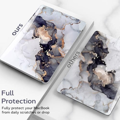 B BELK Compatible with MacBook Air 13 inch Case 2021 2020 2019 2018 M1 Chip | A2337 A2179 A1932, Plastic Hard Shell for MacBook Air 13.3 inch Case with Keyboard Cover&Screen Protector, Blue White Marble - color: Blue White Marble