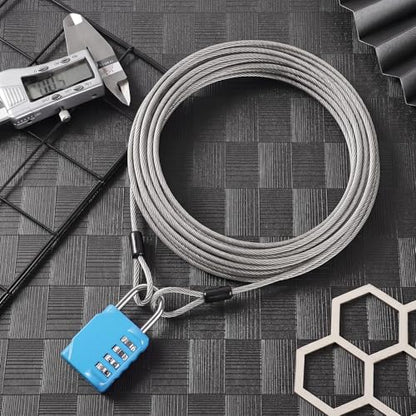 12 Pack Security Cable Luggage Lock with Loops 15 ft 3mm Braided Steel Coated Bike Cable Wire Double Loop Anti Theft Safety for U Lock, Padlock and Disc(Clear) - color: Clear, size: 15 Feet