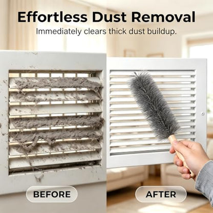 Fan Cleaning Brush Bendable Microfiber Head Wear | Resistant Comfortable Handle Washable Reusable Crevice Cleaning For Electric Fans Car Vents, Home Essential Rv accessories - color: Gray