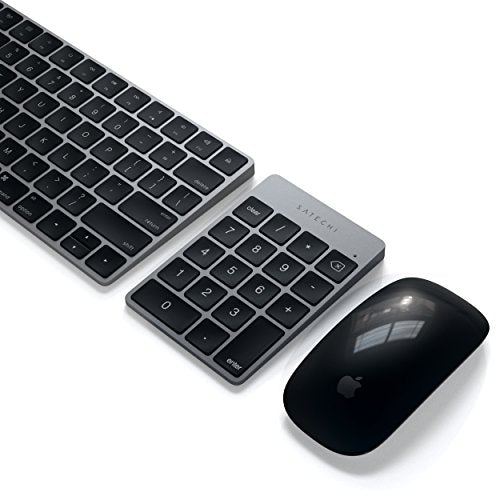 Satechi Slim Aluminum Bluetooth Keypad, Wireless Number Pad with 18 Keys, Micro USB Rechargeable Numpad, External Number Pad for MacBook Air/Pro/Neo, iPad Air/Pro, iMac, PC - Space Gray - color: Space Gray, size: Micro USB