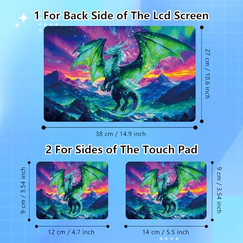 Universal Laptop Skin Sticker Decal for 11.6”12" 13" 13.3" 14" 15" 15.4" 15.6" Reusable Waterproof Scratch-Scratch Resistant Protective Vinyl Laptop Notebook Skin Stickers - Mountain Green Dragon - color: Mountain Green Dragon