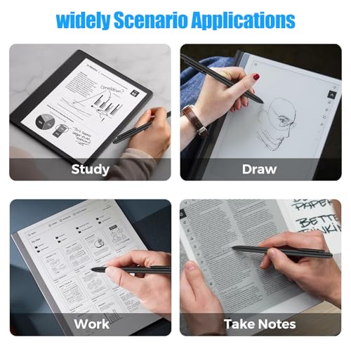 Jvkzaen EMR Stylus Compatible with Remarkable 2, Replacement Digital Pen with Eraser, 4096 Pressure Levels, Tilt Support, Palm Rejection, for Remarkable/Samsung/Kindle Scribe Devices(3 Pen Tips)