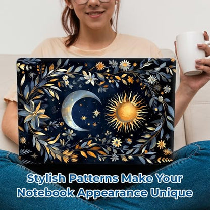 Reusable Universal Laptop Skin Sticker, Cut to Fit for 11.6–15.6 Inch Laptops, Waterproof Protective Film, No-Residue - Celestial Sun Moon Wreath - color: Celestial Sun Moon Wreath