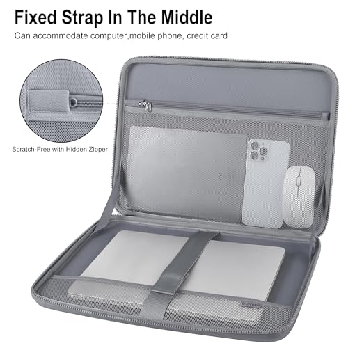 DOMISO 13.3-14 Inch Laptop Hard Case, Waterproof Shockproof Hard Shell Laptop Sleeve Protective Computer Bag for Macbook Pro 14 / Lenovo ThinkPad/Dell XPS/HP Pavilion, Silver - color: Silver, size: 14 Inch