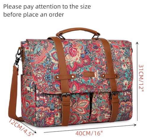 Baosha 15.6 Inch Laptop Bag Floral for Women Briefcase Shoulder Bag Messenger Bag YL-01