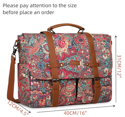 Baosha 15.6 Inch Laptop Bag Floral for Women Briefcase Shoulder Bag Messenger Bag YL-01