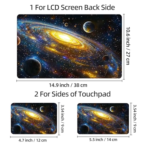 Universal Laptop Skin Sticker Decal, 12"-15.6" Aesthetic Vinyl Wrap, Nebula Planets Waterproof Notebook Cover Art Protector for MacBook HP Dell Lenovo, Fits 13" 14" 15" 15.6" - color: Nebula Planets
