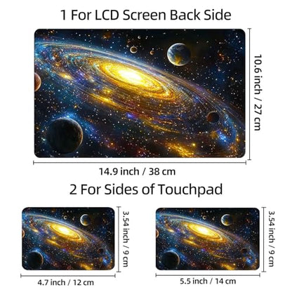 Universal Laptop Skin Sticker Decal, 12"-15.6" Aesthetic Vinyl Wrap, Nebula Planets Waterproof Notebook Cover Art Protector for MacBook HP Dell Lenovo, Fits 13" 14" 15" 15.6" - color: Nebula Planets