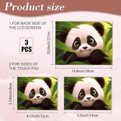 PLIGREAT Cute Panda Laptop Decal Sticker Skin Cover, Cartoon Laptop Stickers Skins Decal Fits 12" 13" 13.3" 14" 15" Laptops Universal Removable Vinyl Notebook Art Protector Netbook PC Cover Decals