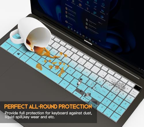 Keyboard Cover for 2025 2024 2023 Samsung Galaxy Book 5 4 3 360/Pro 360 15.6" &16", NP960XFG NP964XFG NP754XFG NP950XED NP950QDB Keyboard Protector -Ombre Mint - color: Ombre Mint