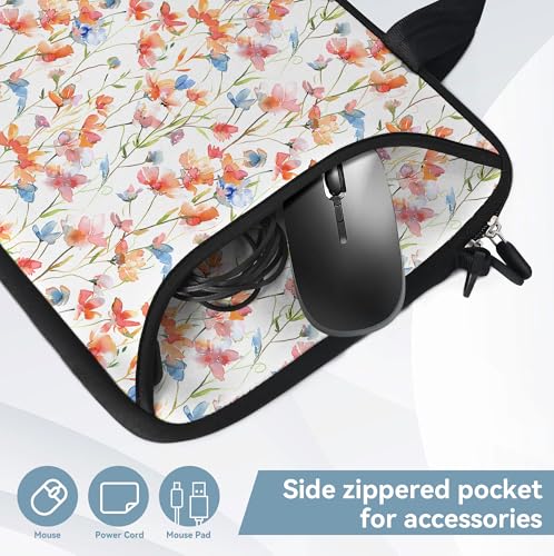 17 inch Laptop Shoulder Bag Carrying Case with Handle Fits 15.6/16/17/17.3/17.4 inch Laptop Notebook (Flowers1, 16-17.3 inch) - color: Flowers1