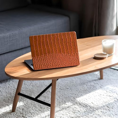 Crocodile Case for MacBook Air 13 inch M1 2022 2021 2020 2019 2018 A2337 A2179 A1932, Crocodile MacBook Air M1 Case, Aligator Skin Snakeskin PU Leather Hardshell & Keyboard Cover, Brown - color: # Shiny Brown Crocodile
