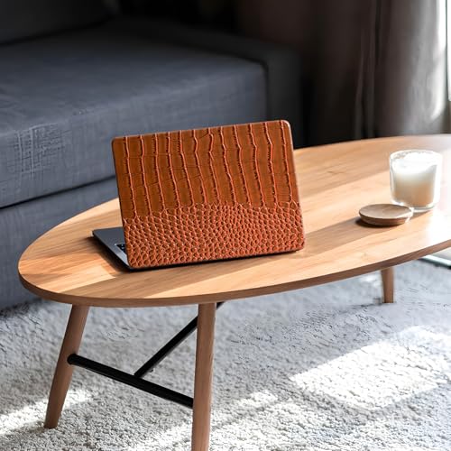 Crocodile Case for MacBook Air 13 inch 2026 M5, 2022-2025 M4/M3/M2 | Model A3449 A3240 A3113 A2681, Texture Crocodile Aligator Skin Snakeskin PU Leather Hardshell Case & Keyboard Cover, Brown - color: # Shiny Brown Crocodile