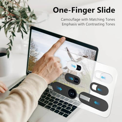 6-Pack Laptop Camera Cover Slide & Webcam Cover for Privacy Protection - Ultra Thin Slide Cover, Compatible with MacBook Pro/Air, iPad, iPhone, Surface Pro, Android Tablets, PC & Smartphones