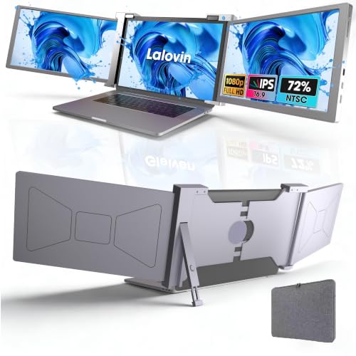 Laptop Screen Extender, 15" Triple Monitor for 15-17.3" Laptops | Portable 1080P IPS FHD display, plug & play via HDMI/USB-A, compatible with Mac/Windows/Chrome/Android,gray - color: Grey