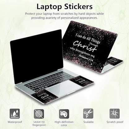 Laptop Skin Sticker Decal, Universal Reusable Vinyl Laptop Cover for 12" 13" 13.3" 14" 15" 15.4" 15.6" Notebook PC, Reusable Waterproof Scratch-Resistant with 2 Wrist Pads,Philippians 4-13 - color: Philippians 4-13