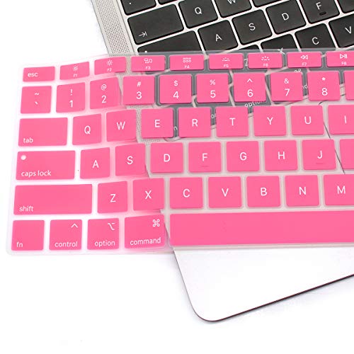Se7enline Compatible with MacBook Air 13 inch Keyboard Cover 2018/2019/2020/2021/2022/2023/2024 Silicone Protective Skin for Mac Air 13 Inch 2018/2019/2020/2021/2022/2023/2024 M1 A2337/A2179, Pink - color: Pink