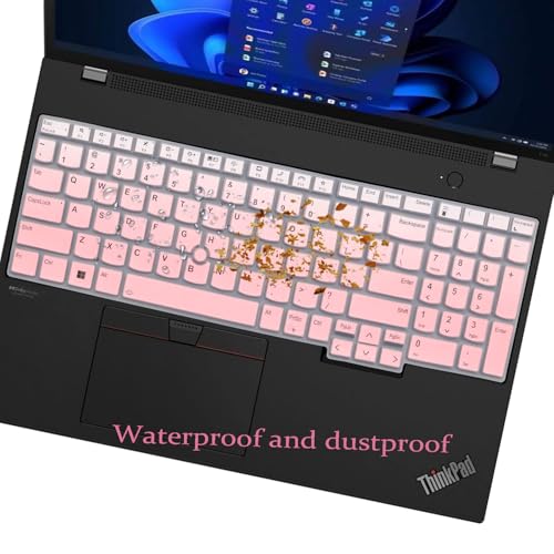 Keyboard Cover for Lenovo ThinkPad E16 L16 P16 P16v (Gen 2/Gen 1) / T16 P16s (Gen 3/Gen 2/Gen 1) 16 inch, Thinkpad L15 Gen 4/3 15.6 inch (Not Fit Thinkpad Z16,L15 Gen 2/1)-OmbrePink - color: OPink