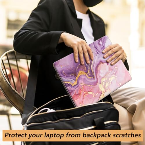 Laptop Skin Sticker for 12.1”-15.6“ Laptops (Fits 13”, 13.3”, 14”, 15”, 15.4”) | Protective Universal Reusable Vinyl Art Decal Cover | Waterproof & Scratch-Resistant-Pink Purple Marble - color: pink purple Marble
