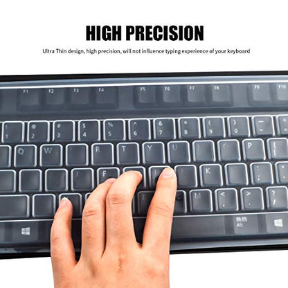 BronaGrand 2 Pack Clear Desktop Computer Keyboard Protection Skin Protector Cover for PC 104/107 Keys Standard Keyboard