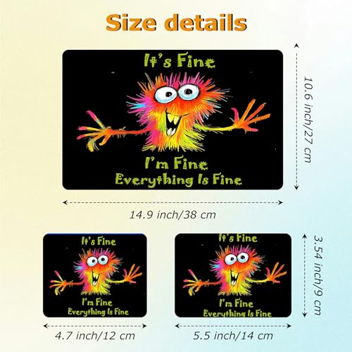 Universal Laptop Skin Sticker with 2 Wrist Pad Decals, 3-Piece Removable Vinyl Laptop Cover, Cute Monster Waterproof Anti-Scratch, Easy-Trim Fit for 13.3" 14" 15.6" Laptops - color: Cute Monster