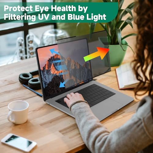 Nano-Suction Laptop Privacy Screen 14 Inch 16:9, Removable Screen Privacy Shield for Laptop, Anti Glare, Anti Bule Light, Screen Protector for Lenovo HP Dell Acer Asus Thinkpad - size: Laptop 14 inch 16:9