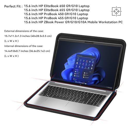 Smatree Hard EVA Protective Sleeve Case Compatible for 15.6 inch HP EliteBook 650/655, ProBook 450/455, ZBook Power G9/G10/G10A Laptop (A1600) - color: for 15.6inch HP EliteBook Laptop