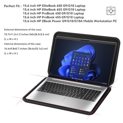 Smatree Hard EVA Protective Sleeve Case Compatible for 15.6 inch HP EliteBook 650/655, ProBook 450/455, ZBook Power G9/G10/G10A Laptop (A1600) - color: for 15.6inch HP EliteBook Laptop