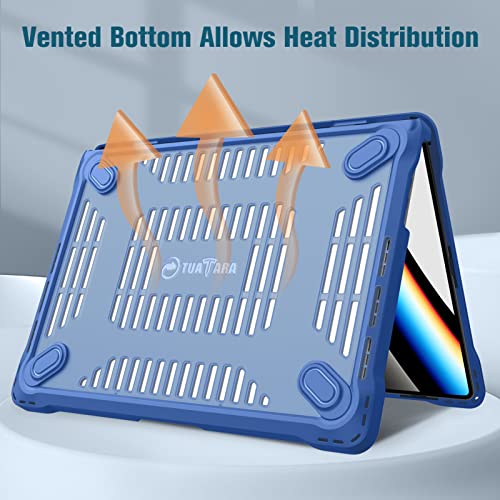 Fintie Case for MacBook Pro 14 Inch A3426 A3427 A3434 A3401 A3185 A3112 A2992 A2918 A2779 A2442 with M5 M4 M3 M2 M1 Chip (2021-2026) - Heavy Duty Rugged Hard Shell Cover, Blue - color: Blue